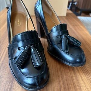 Coach heeled tassel loafers